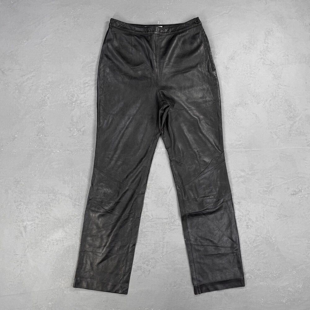 Vintage 1990s Preswick & Moore Genuine Leather High Waisted Pants Women's 10